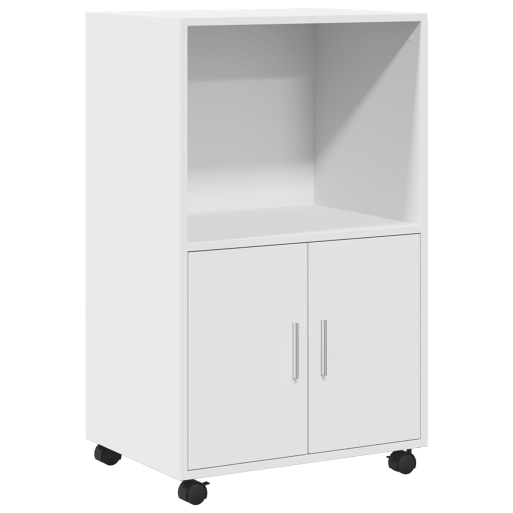 Mobile con Ruote Bianco 55x40x91 cm in Truciolato