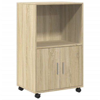 Mobiletto con Ruote Rovere Sonoma 55x40x91 cm in Truciolato