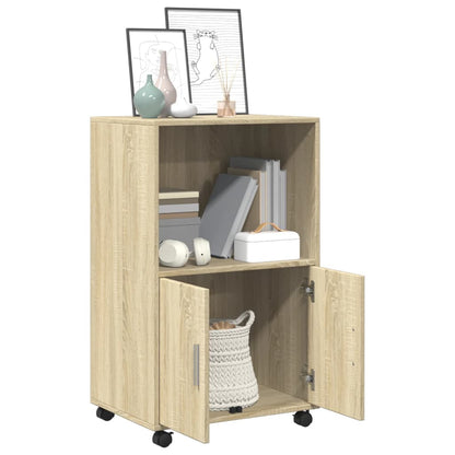 Mobiletto con Ruote Rovere Sonoma 55x40x91 cm in Truciolato