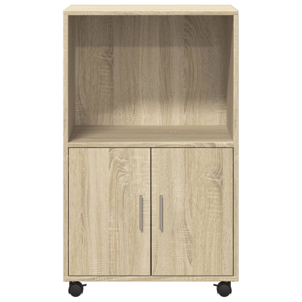 Mobiletto con Ruote Rovere Sonoma 55x40x91 cm in Truciolato