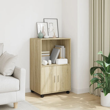 Mobiletto con Ruote Rovere Sonoma 55x40x91 cm in Truciolato