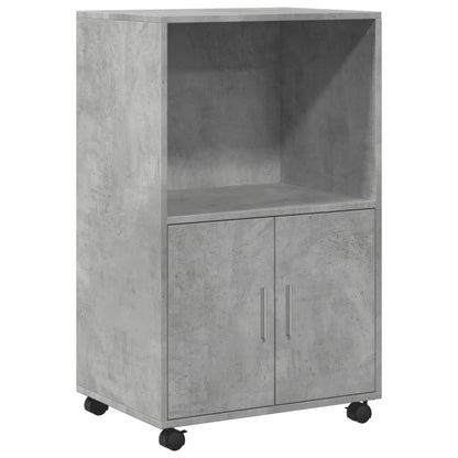 Mobiletto con Ruote Grigio Cemento 55x40x91 cm in Truciolato