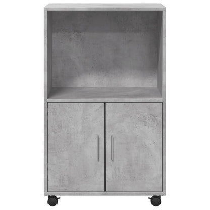 Mobiletto con Ruote Grigio Cemento 55x40x91 cm in Truciolato