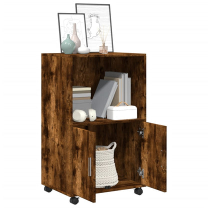 Mobiletto con Ruote Rovere Fumo 55x40x91 cm in Truciolato