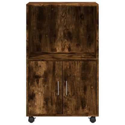 Mobiletto con Ruote Rovere Fumo 55x40x91 cm in Truciolato