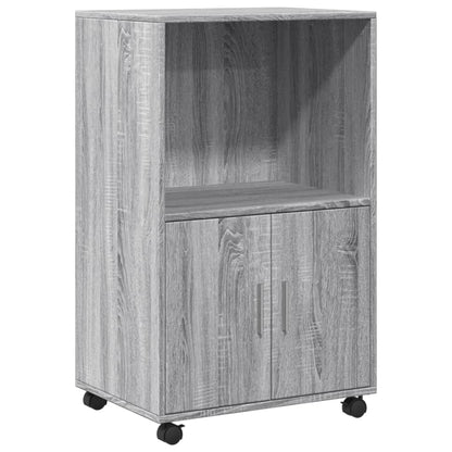 Mobiletto con Ruote Grigio Sonoma 55x40x91cm in Truciolato