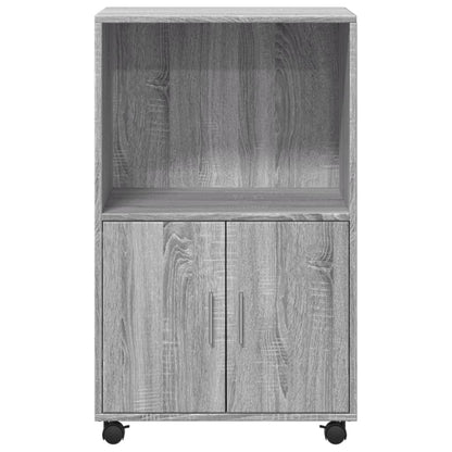 Mobiletto con Ruote Grigio Sonoma 55x40x91cm in Truciolato