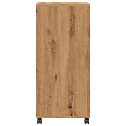 Armadietto con Ruote Rovere Artigianale 55x40x91 cm Truciolato