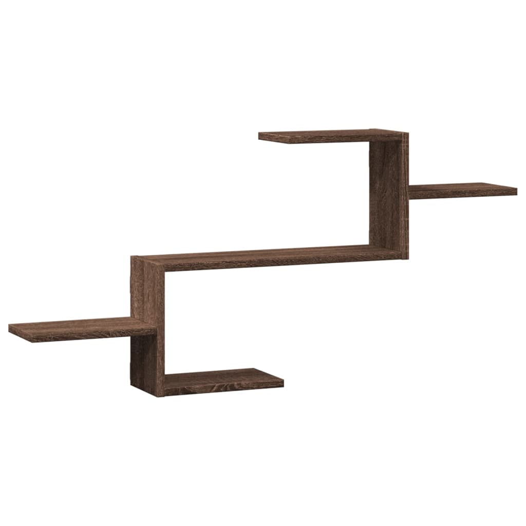 Scaffale a Parete Rovere Marrone 104x15x49 cm in Truciolato