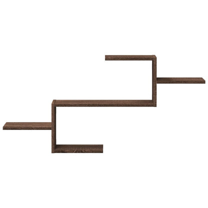 Scaffale a Parete Rovere Marrone 104x15x49 cm in Truciolato