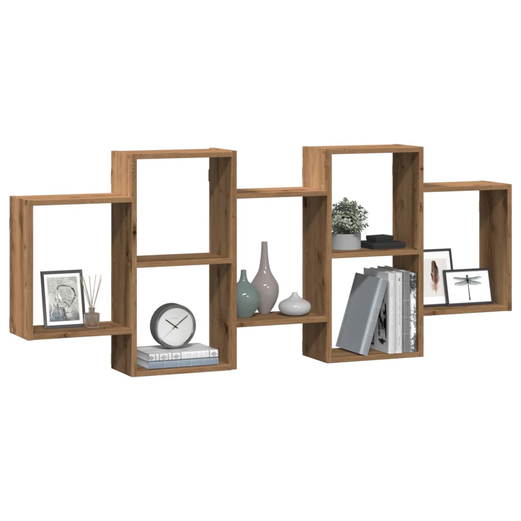 Scaffale a Parete Rovere Artigianale 159x18x65 cm in Truciolato