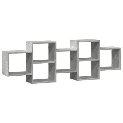 Scaffale a Muro Grigio Cemento 129x18x42 cm in Truciolato
