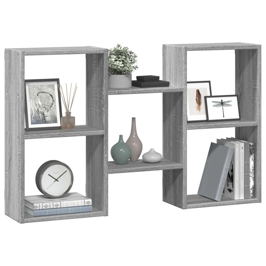 Mensola a Muro Grigio Sonoma 96x18x60 cm in Truciolato