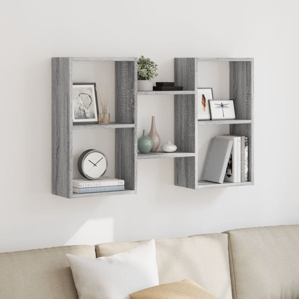 Mensola a Muro Grigio Sonoma 96x18x60 cm in Truciolato