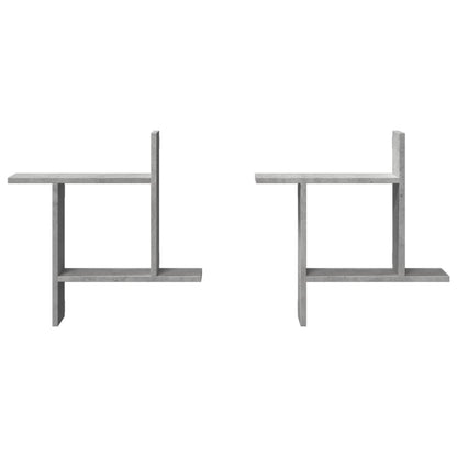 Mensole a Muro 2pz Grigio Cemento 50x12x50 cm in Truciolato