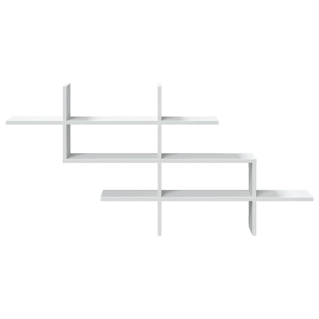 Scaffale a Parete Bianco 124,5x18x60,5 cm in Truciolato