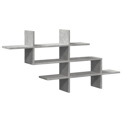 Scaffale a Muro Grigio Cemento 124,5x18x60,5 cm in Truciolato