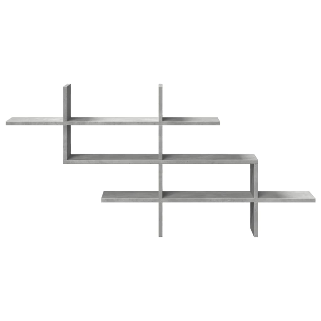Scaffale a Muro Grigio Cemento 124,5x18x60,5 cm in Truciolato