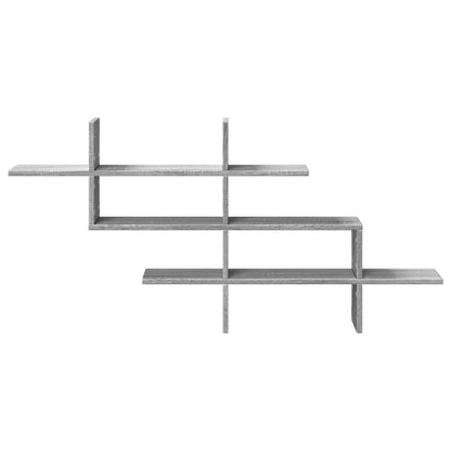 Mensola a Muro Grigio Sonoma 124,5x18x60,5 cm in Truciolato