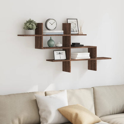 Mensola a Muro Rovere Marrone 124,5x18x60,5cm in Truciolato