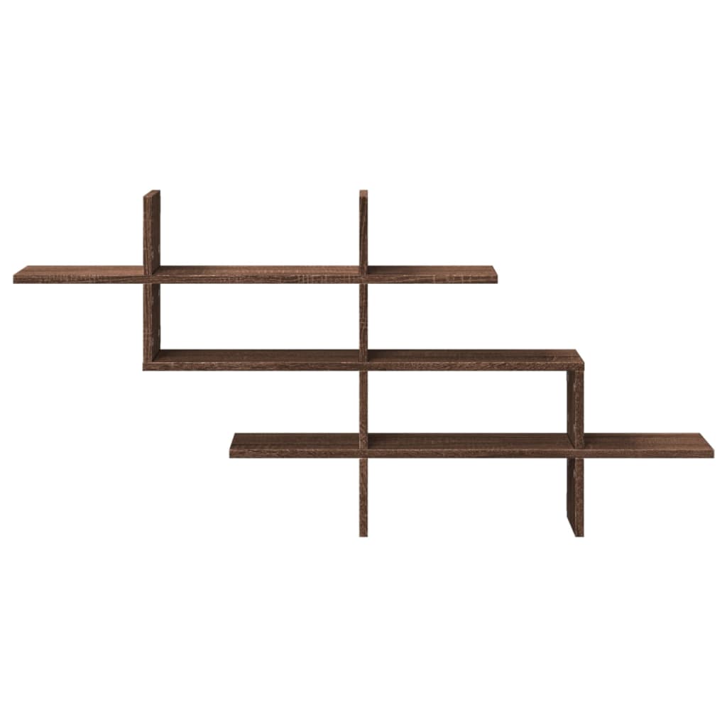 Mensola a Muro Rovere Marrone 124,5x18x60,5cm in Truciolato
