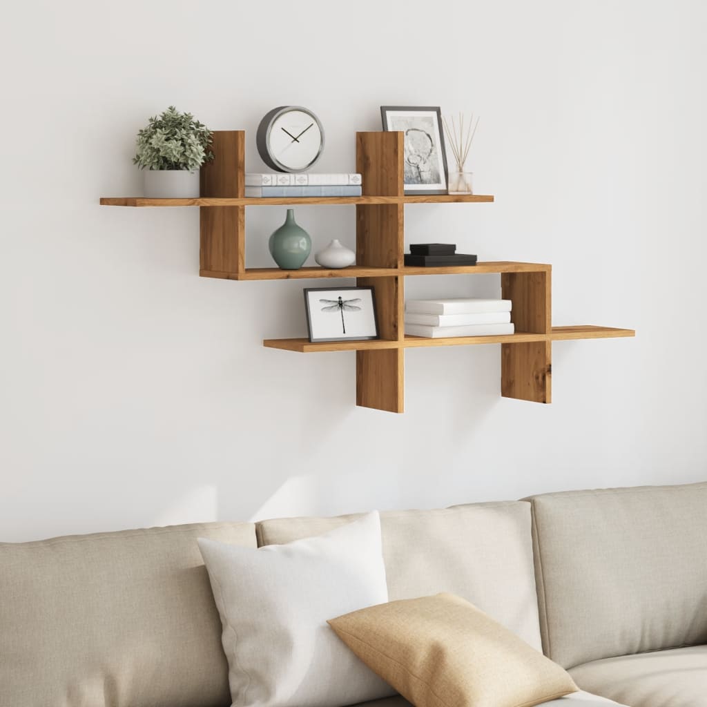 Mensola a Muro Rovere Artigianale 124,5x18x60,5cm in Truciolato