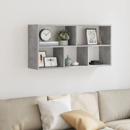 Scaffale a Muro Grigio Cemento 100x25x50 cm Legno Multistrato