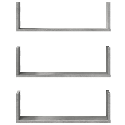 Mensole a Muro 2pz Grigio Cemento 58x18x18 cm in Truciolato