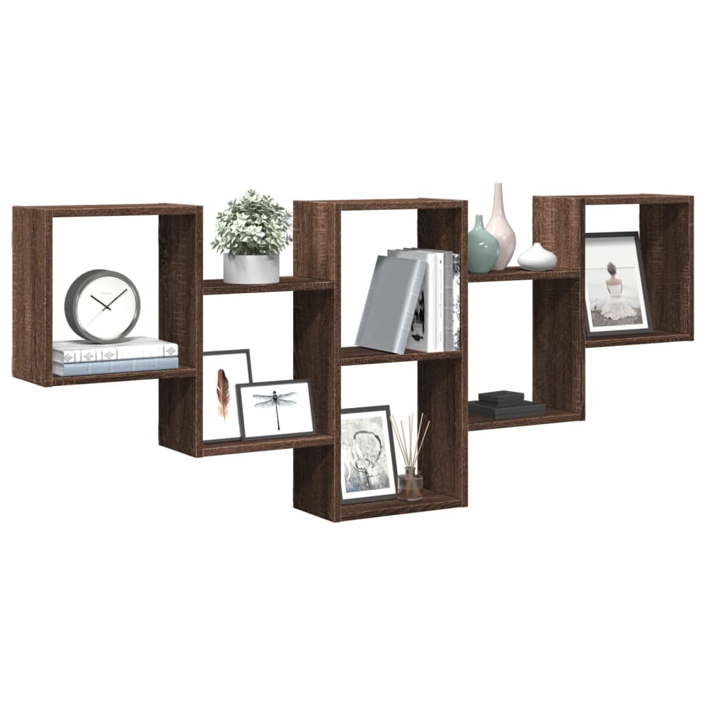 Mensola a Muro Rovere Marrone 159x18x66 cm in Truciolato