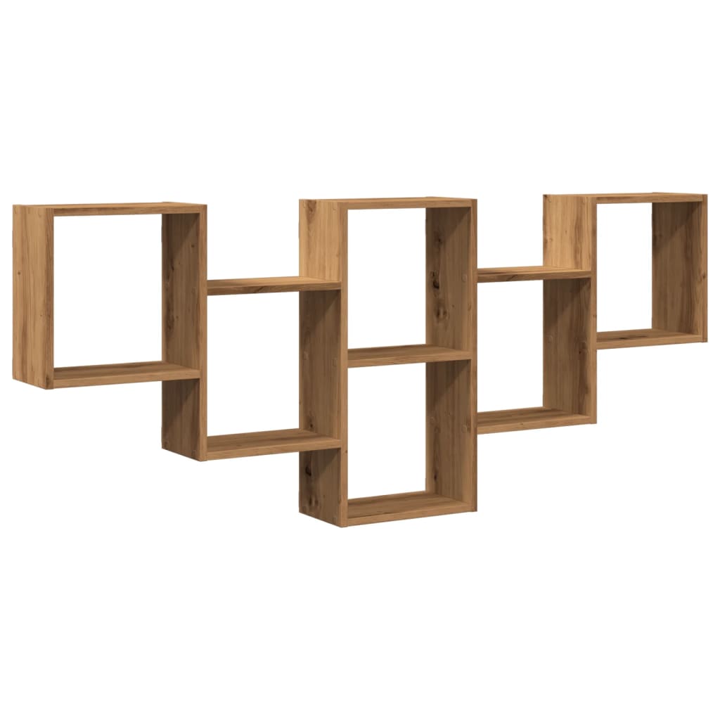 Scaffale a Parete Rovere Artigianale 159x18x66 cm in Truciolato