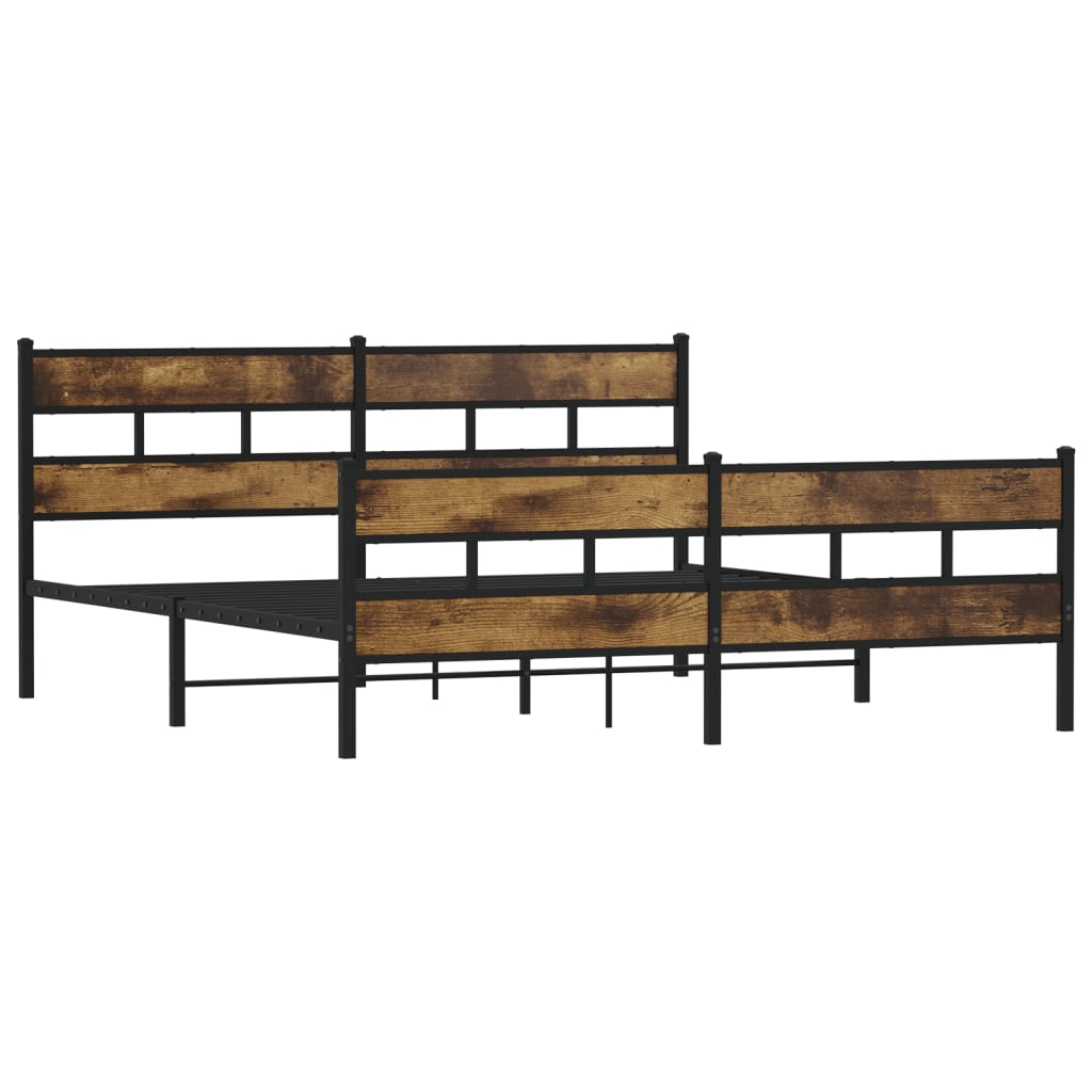Giroletto senza Materaso in Metallo Rovere Fumo 193x203 cm
