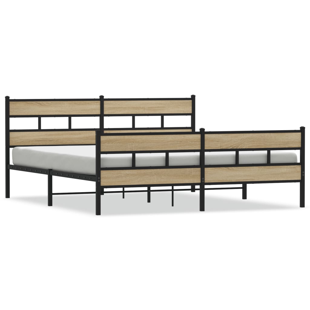 Giroletto senza Materaso in Metallo Rovere Sonoma 183x213 cm