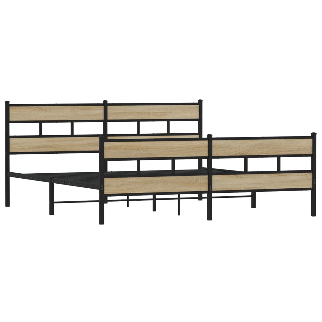 Giroletto senza Materaso in Metallo Rovere Sonoma 183x213 cm