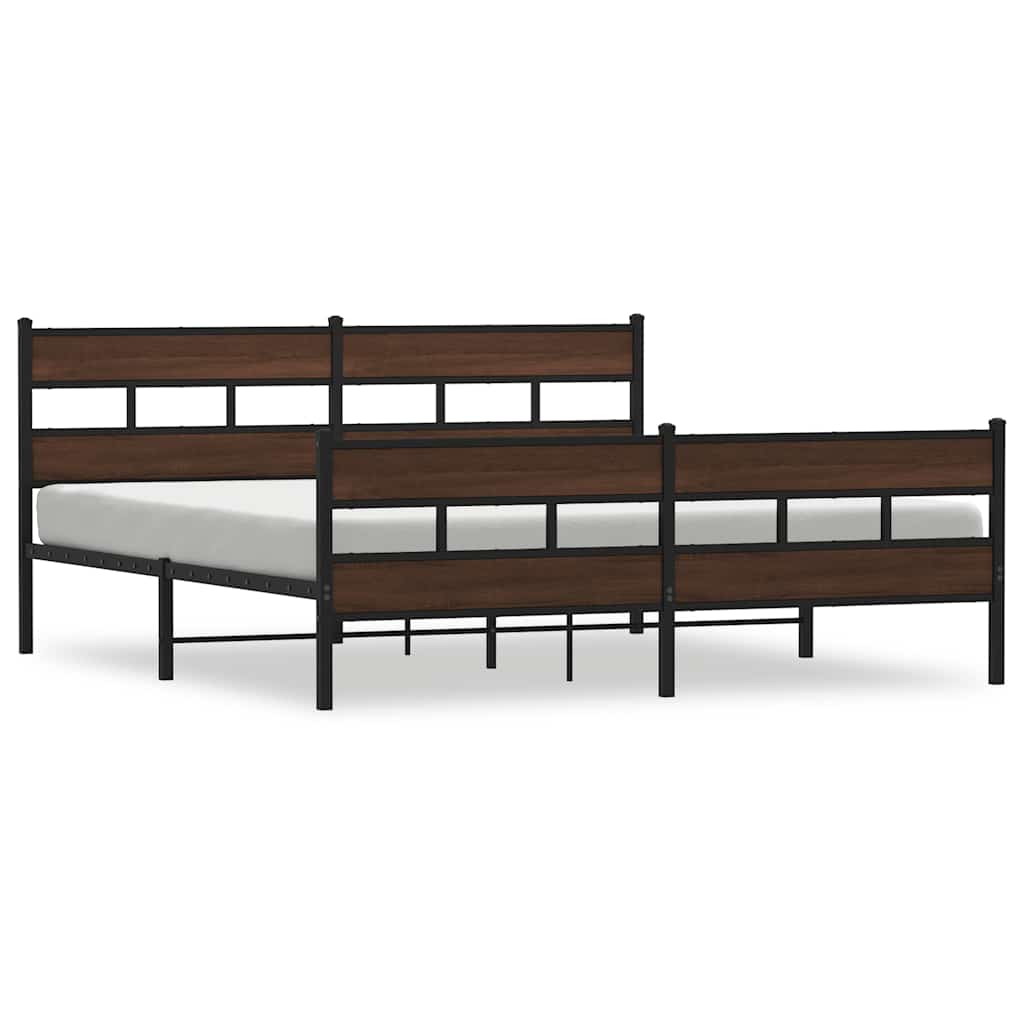 Giroletto senza Materaso in Metallo Rovere Marrone 183x213 cm