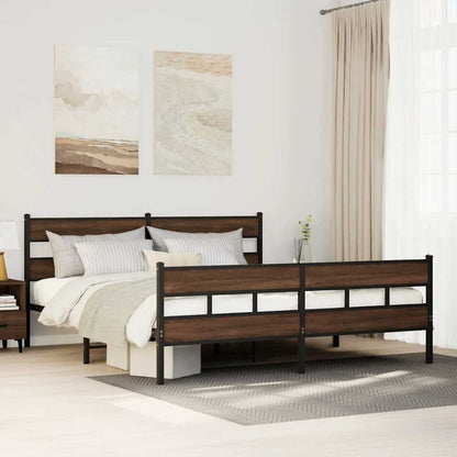 Giroletto senza Materaso in Metallo Rovere Marrone 200x200 cm