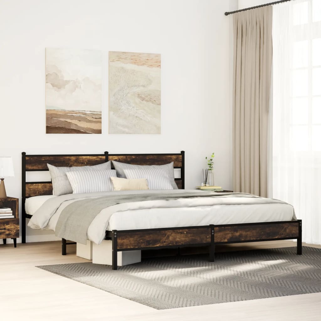 Giroletto senza Materaso in Metallo Rovere Fumo 180x200 cm