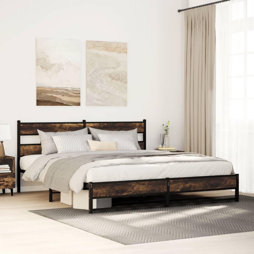 Giroletto senza Materaso in Metallo Rovere Fumo 183x213 cm
