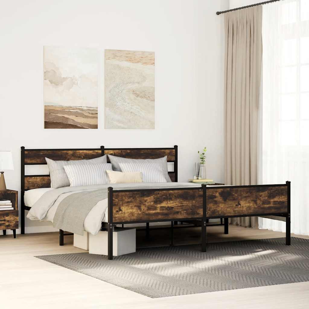 Giroletto senza Materaso in Metallo Rovere Fumo 183x213 cm