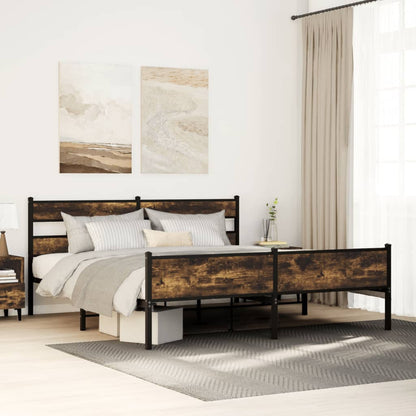 Giroletto senza Materaso in Metallo Rovere Fumo 193x203 cm