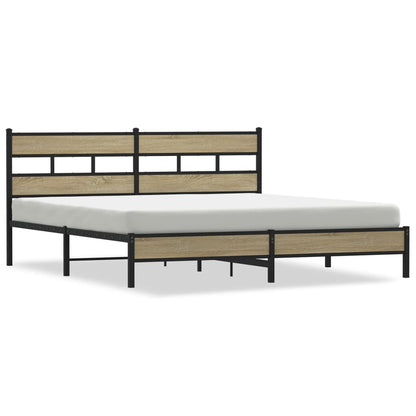 Giroletto senza Materaso in Metallo Rovere Sonoma 183x213 cm