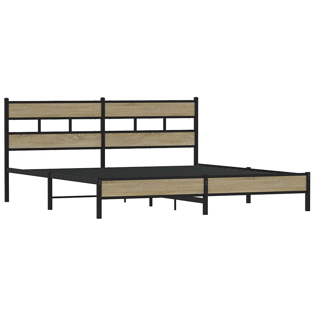 Giroletto senza Materaso in Metallo Rovere Sonoma 193x203 cm