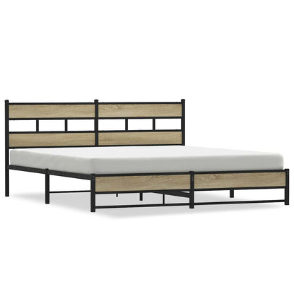 Giroletto senza Materaso in Metallo Rovere Sonoma 180x200 cm