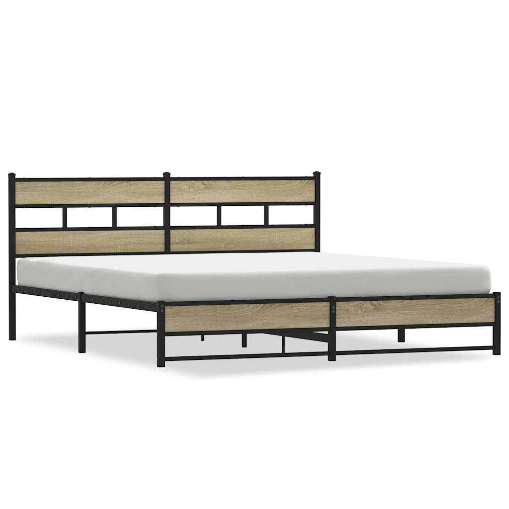 Giroletto senza Materaso in Metallo Rovere Sonoma 193x203 cm