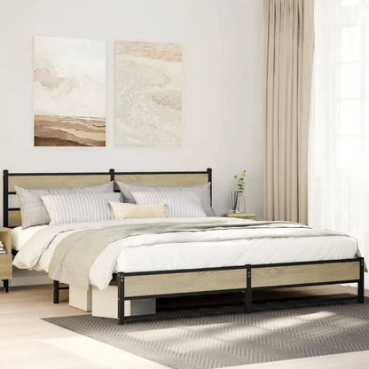 Giroletto senza Materaso in Metallo Rovere Sonoma 193x203 cm