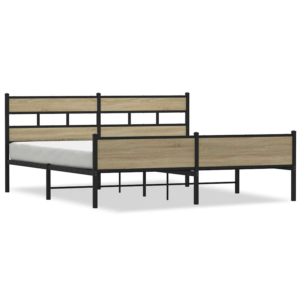Giroletto senza Materaso in Metallo Rovere Sonoma 180x200 cm