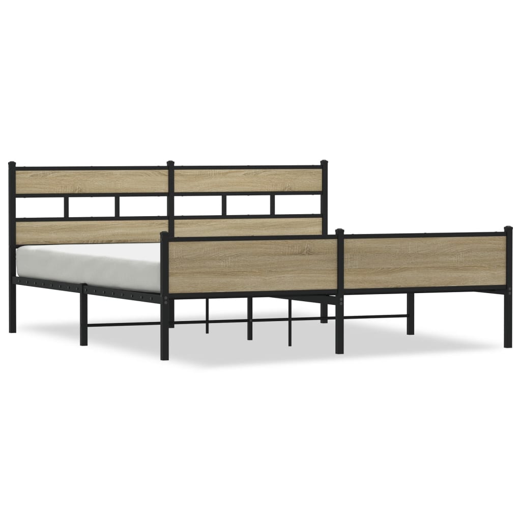 Giroletto senza Materaso in Metallo Rovere Sonoma 193x203 cm