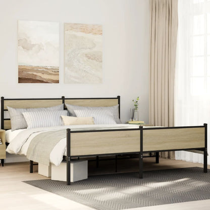 Giroletto senza Materaso in Metallo Rovere Sonoma 193x203 cm