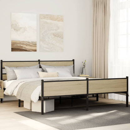 Giroletto senza Materaso in Metallo Rovere Sonoma 200x200 cm
