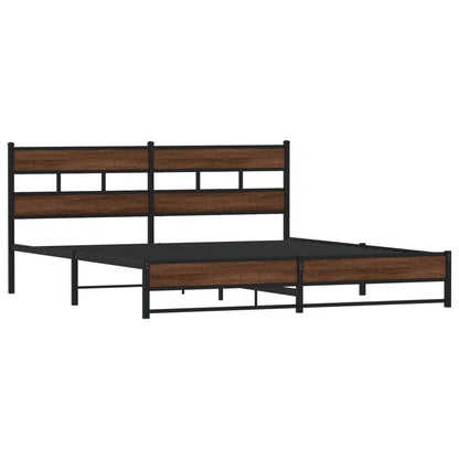 Giroletto senza Materaso in Metallo Rovere Marrone 183x213 cm