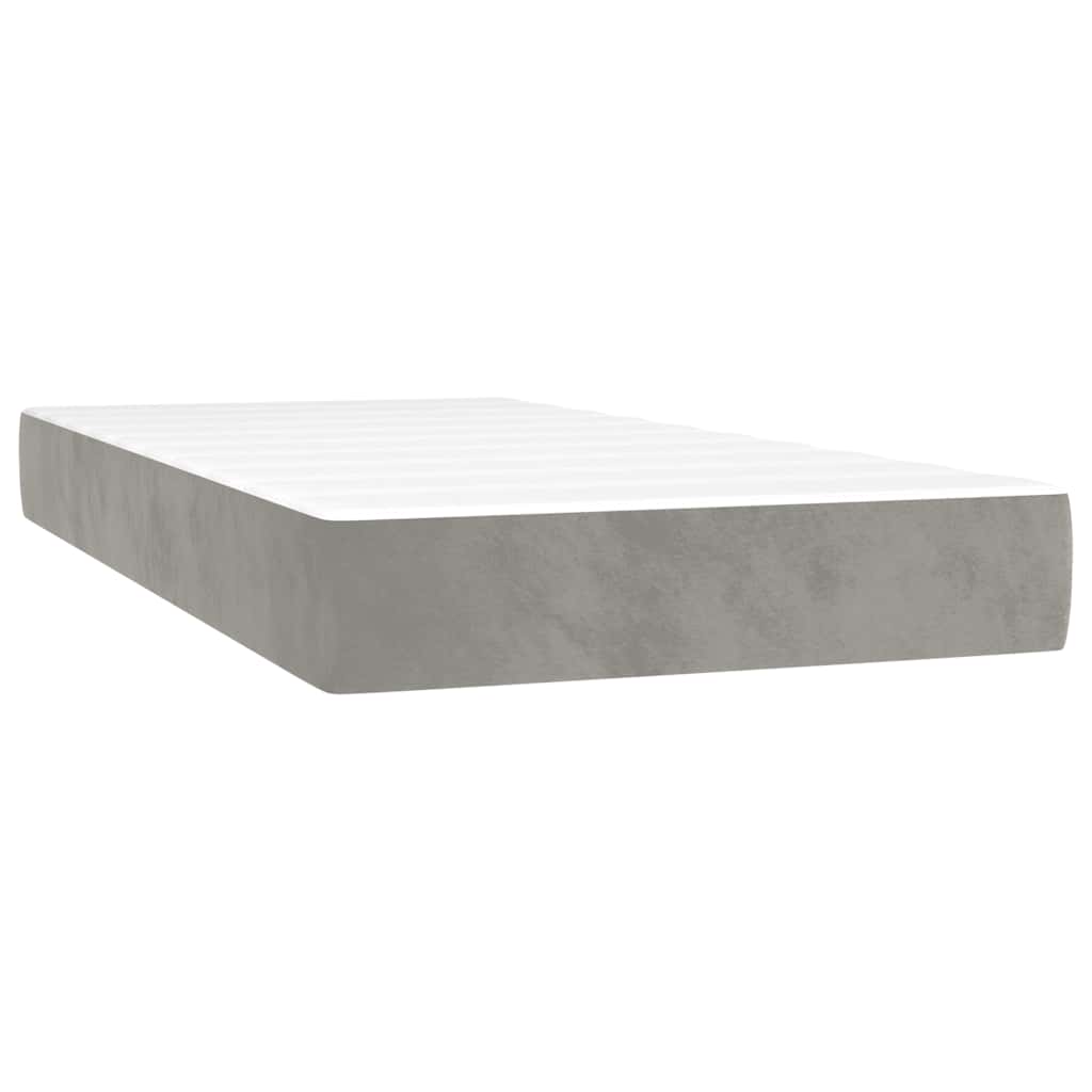 Materasso a Molle per Bambini RigiditÃ  Media Grigio Chiaro 80x160cm in Velluto